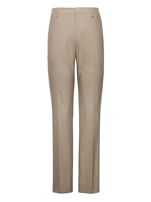 Banana Republic Mens Slim Non-iron Stretch Cotton Houndstooth Pant Sandbox Khaki Size 44w