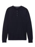 Banana Republic Mens Cotton Henley Sweater Navy Size Xl