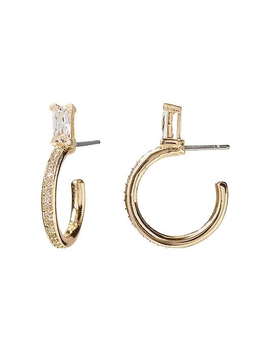 Banana Republic Womens Delicate Baguette Mini Hoop Gold Size One Size