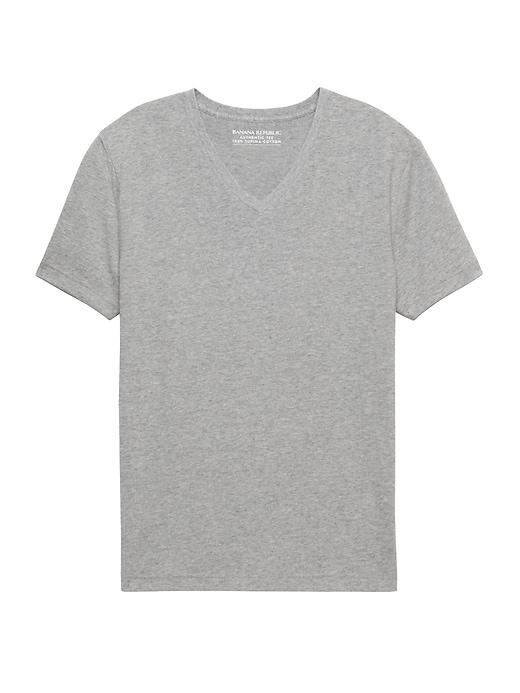 Banana Republic Mens Authentic Supima Cotton V-neck T-shirt Heather Gray Size M
