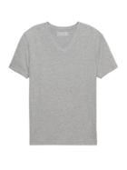 Banana Republic Mens Authentic Supima Cotton V-neck T-shirt Heather Gray Size M
