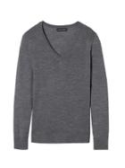 Banana Republic Womens Machine-washable Merino Vee Sweater Medium Charcoal Size Xl