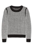 Banana Republic Womens Heart-stitch Crew-neck Sweater Black & White Size M