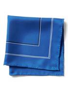 Banana Republic Mens Multi-border Silk Pocket Square Royal Blue Size One Size