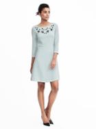 Banana Republic Womens Embellished Crepe Dress - Tinted Blue