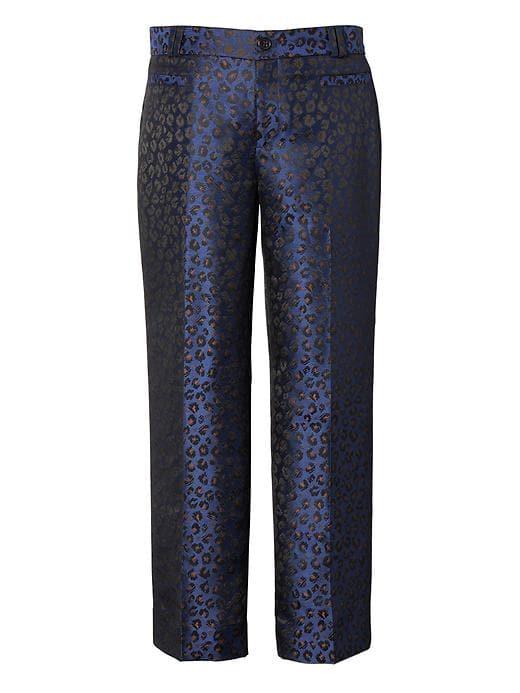 Banana Republic Womens Logan Fit Leopard Print Crop Pant - Blue Print
