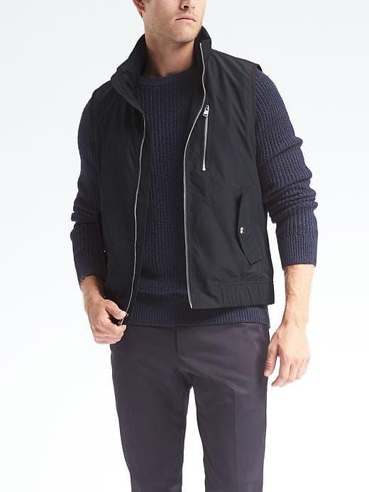 Banana Republic Mens Navy Hooded Vest - Navy