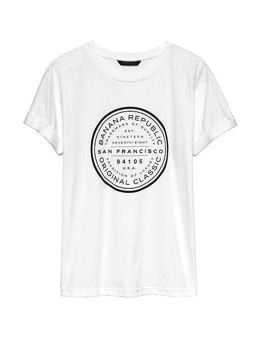 Banana Republic Womens Supima Cotton Graphic Boyfriend T-shirt San Francisco Size M