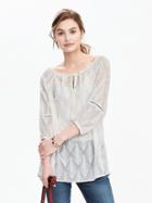 Banana Republic Womens Heritage Embroidered Chiffon Blouse Size L - Cocoon