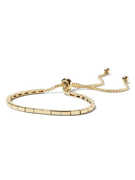 Banana Republic Womens Rectangle Slider Bracelet Gold Size One Size