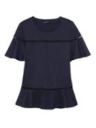 Banana Republic Womens Ladder Lace Couture Tee Navy Size M