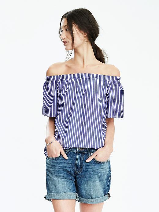 Banana Republic Womens Off Shoudler Top Size L - White