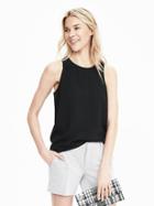 Banana Republic Sleeveless Keyhole Back Top Size L Petite - Black