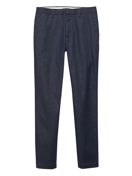 Banana Republic Mens Mason Athletic Tapered Heathered Rapid Movement Chino Pant French Navy Blue Size 28w
