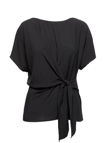 Banana Republic Womens Tie-front Top Black Size Xs