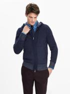 Banana Republic Mens Todd &amp; Duncan Cashmere Zip Hoodie Size L Tall - Navy Heather