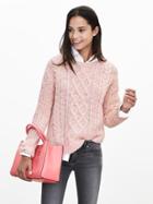 Banana Republic Womens Cable Knit Boatneck Pullover Size L - Pink Blush
