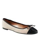 Banana Republic Womens Almond-toe Robin Ballet Flat Almond Suede & Black Leather Size 5