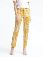 Banana Republic Womens Ryan Fit Ginger Floral Pant - Yellow Floral