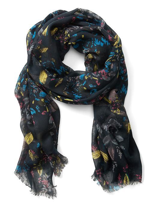 Banana Republic Botanical Self Fringe Scarf - Green