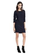 Banana Republic Womens Long Sleeve Striped Sweater Dress - Blue Stripe