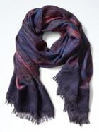 Banana Republic Shimmer Madras Scarf - Blue Multi/navy