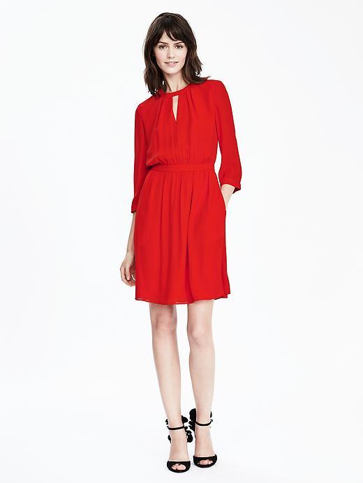 Banana Republic Womens Keyhole Dress Size 12 - Warm Orange
