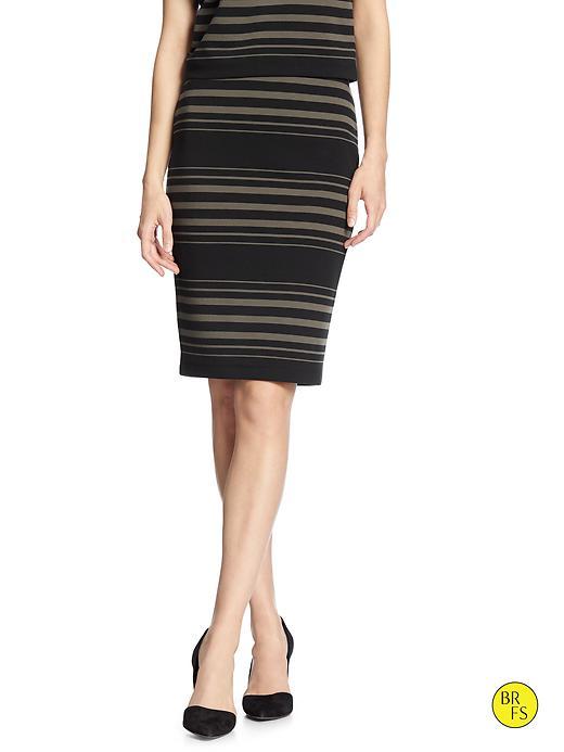 Banana Republic Womens Factory Stripe Ponte Skirt Size L - Multi Stripe