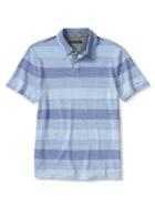 Banana Republic Mens Ombre Stripe Pique Polo Size L Tall - Light Blue