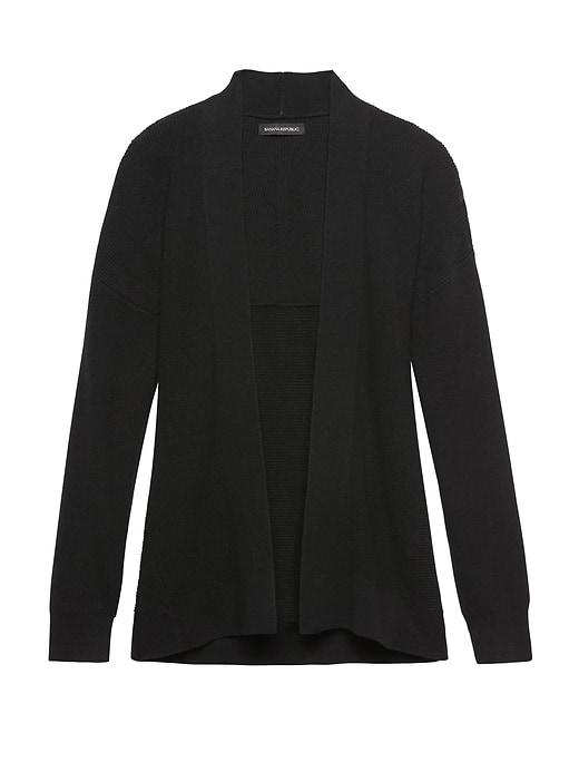 Banana Republic Womens Feather-touch Ribbed Cardigan Black Size M