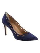 Banana Republic Womens Madison Laser-cut 12-hour Pump Navy Suede Size 9