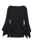 Banana Republic Womens Handkerchief-sleeve Sweater Top Navy Size Xl