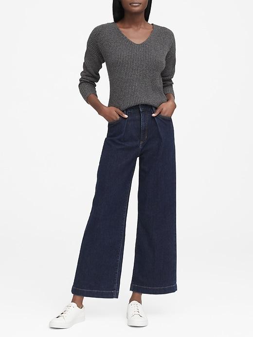 Banana Republic Japan Online Exclusive High-rise Wide-leg Pleated Ankle Jean