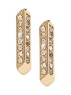 Banana Republic Womens Pave Linear Stud Earring Gold Size One Size