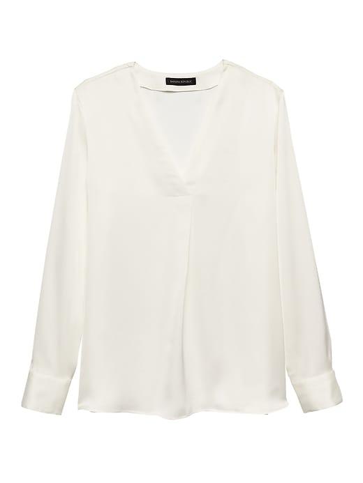 Banana Republic Womens Drapey V-neck Top White Size Xs