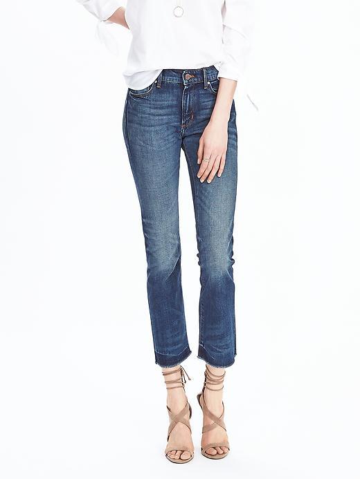 Banana Republic Womens Medium Wash Crop Flare Size 0 Regular - Medium Wash