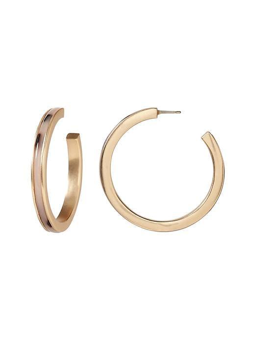 Banana Republic Womens Tokyo Tortoise Hoop Earrings Gold Size One Size