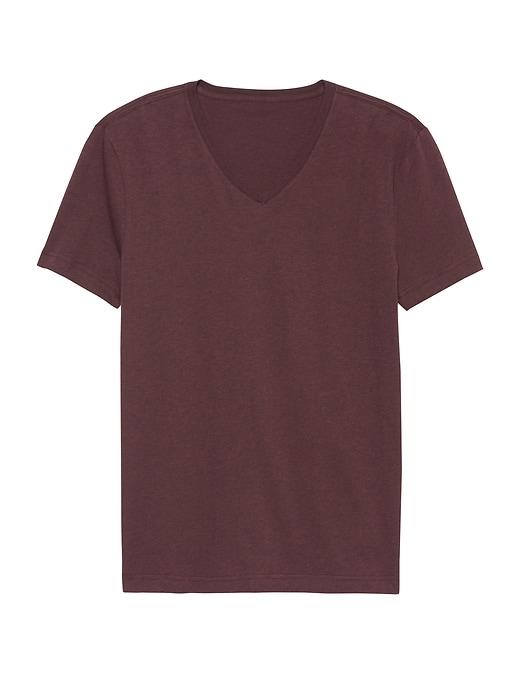 Banana Republic Mens Tech Cotton V-neck T-shirt Burgundy Wine Size L