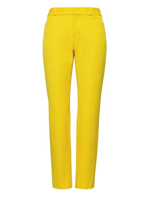 Banana Republic Womens Sloan Skinny-fit Solid Pant Yellow Size 12