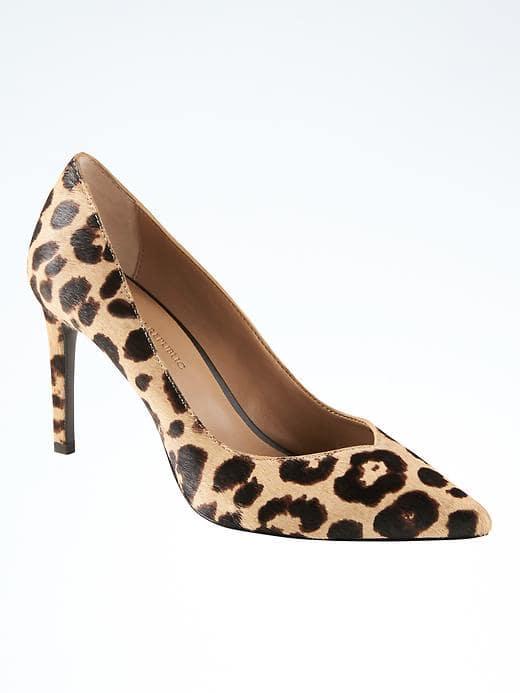 Banana Republic Womens Madison 12 Hour Pump - Leopard Haircalf Leather