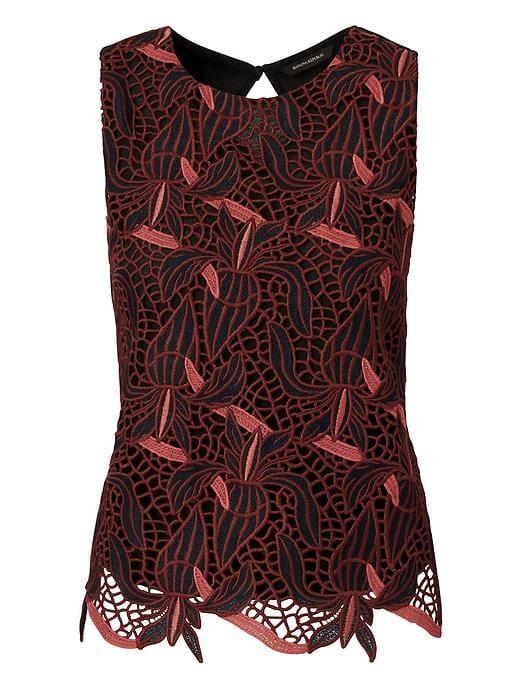 Banana Republic Womens Orchid Lace Top - Autumn Rust