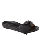 Banana Republic Womens Bow Slide Black Leather Size 7 1/2