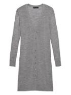 Banana Republic Womens Machine-washable Merino Long Cardigan Sweater Medium Heather Gray Size M