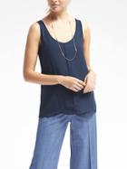 Banana Republic Womens Sleeveless Overlay Tank - Navy Star