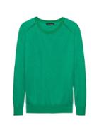Banana Republic Womens Silk Cotton Crew-neck Sweater Kelly Green Size M