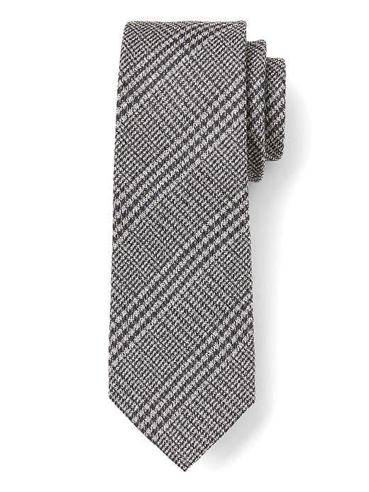 Banana Republic Mens Plaid Tie - Black