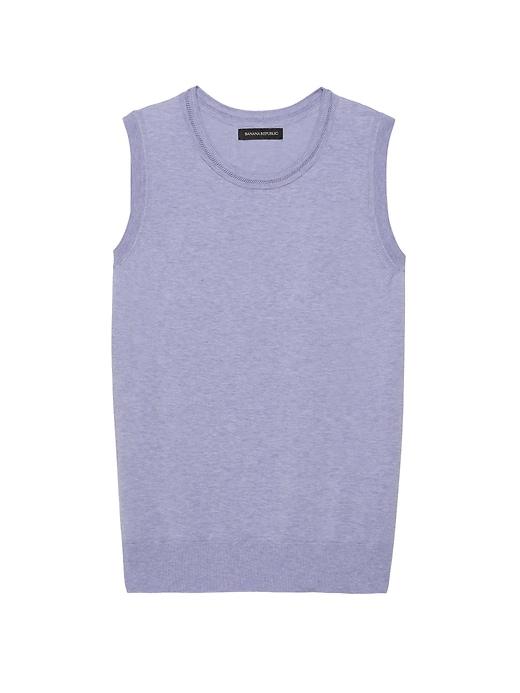 Banana Republic Womens Stretch-cotton Sweater Shell Heather Lavender Size S