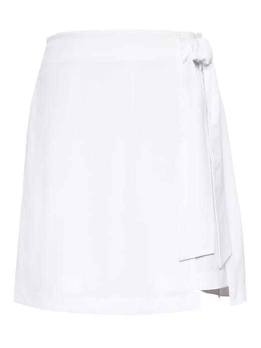 Banana Republic Womens Life In Motion Performance Stretch Wrap Skort White Size 2