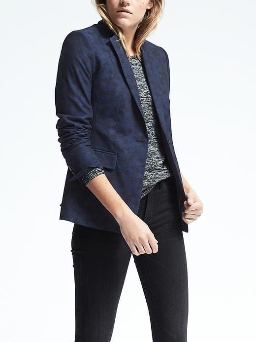Banana Republic One Button Blazer - Blue Print
