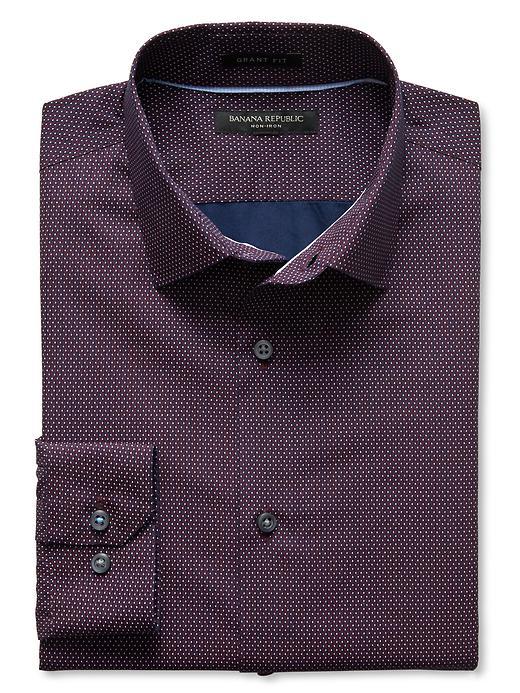 Banana Republic Mens Grant Fit Diamond Non Iron Shirt Size L Tall - Red